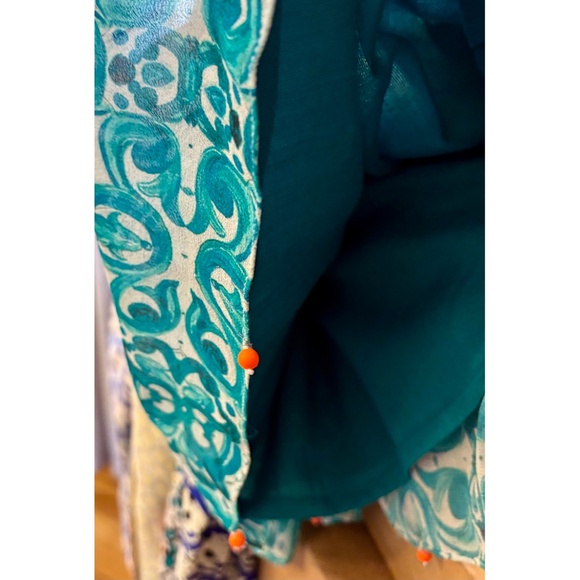 Anthropologie by Hemant & Nandita Silk Sequins and Beaded Tiered Dress Sz XSP - Picture 8 of 9